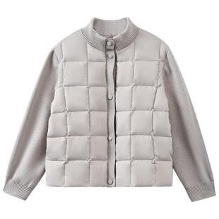 哈齿童装冬季儿童羽绒服针织拼接外套男童女童保暖上衣校服内搭