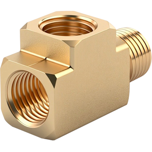 黄铜NPT三通1分2分3分4分美制外螺纹高压数控压力表仪表内外接头