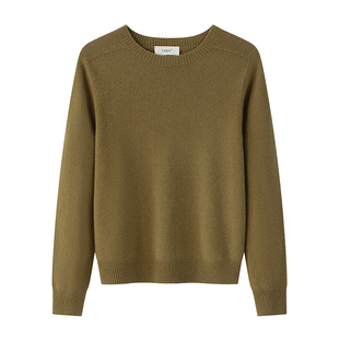 盈妹冬季南瓜色丨羊毛衫100%纯羊毛针织内搭橘色毛衣女款2025新款