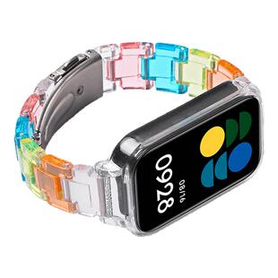 适用三星galaxyfit3表带三星手环fit3椭圆树脂腕带SM-R390运动手表链pc表壳ins风男女防水三珠透明手表替换带