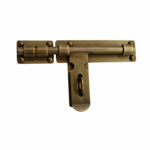 中式大门纯铜插销复古木门免打孔黄铜插销老式门扣锁全铜门栓锁扣