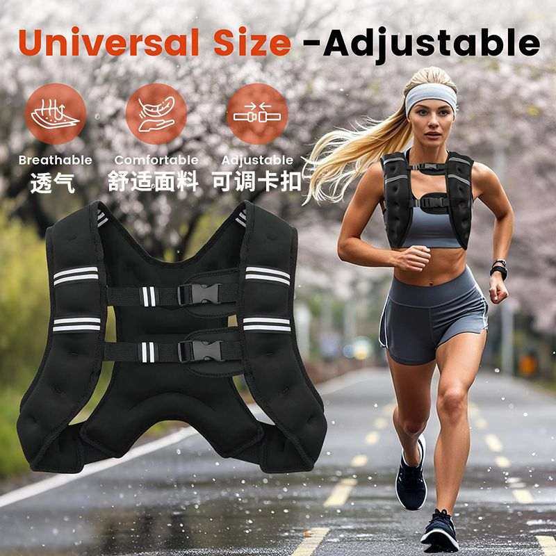 可调节重量沙袋马甲单负重背心背心衣跑步负重运动双扣体能训练