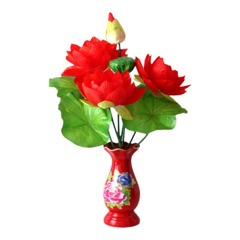 供佛假花荷花仙家财神供花