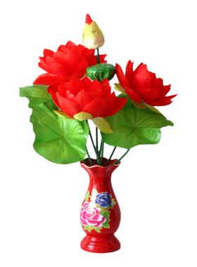 供佛假花荷花仙家财神供花