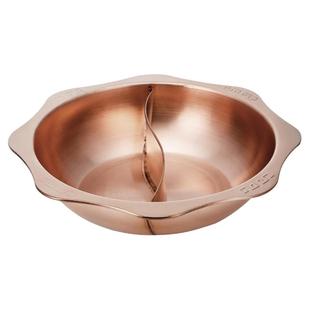 隆顺铜艺铜火锅电磁炉鸳鸯锅家用紫铜锅紫铜加厚电陶炉天然气