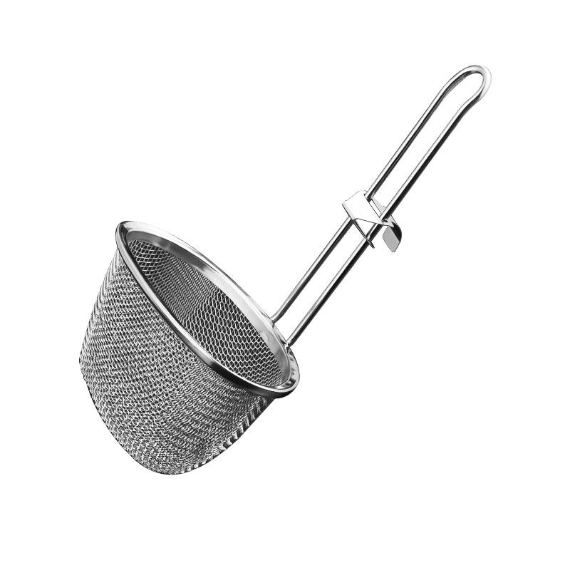 火锅漏勺304不锈钢粉丝猪脑花过滤网筛带挂钩捞勺煮面涮肉小漏斗