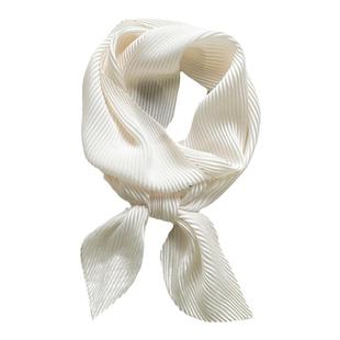 小长条丝巾女纯白色发带绑包丝带夏季领带飘带搭配衬衫护颈围脖子