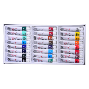 美邦祈富中国画颜料初学者工具套装水墨画用品小学生入门全套12色24色岩彩矿物工笔画大容量32ml专业单支国画