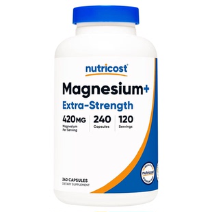 美国原装NUTRICOST甘氨酸镁MagnesiumGlycinate睡眠情绪健康240粒