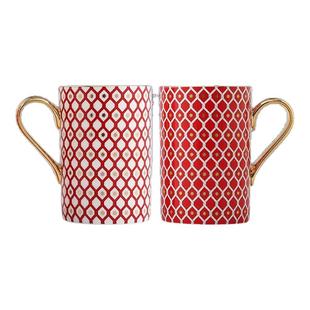 俄皇LOMONOSOV红色马克杯陶瓷高级感轻奢高颜值家用水杯新年礼物