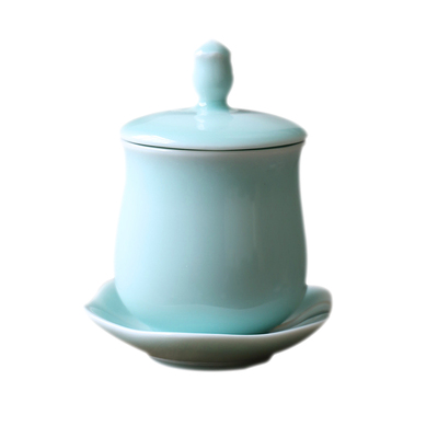 中式青瓷摆件家用佛前观音净水