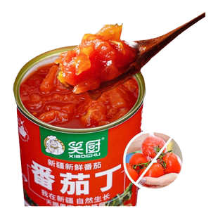 25年笑厨番茄块新疆新鲜番茄丁罐头番茄酱西红柿成熟0防腐西红柿