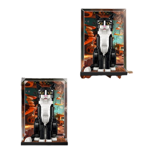 KGBOX乐高创意IDEAS系列21349燕尾服猫亚克力展示盒防尘罩透明