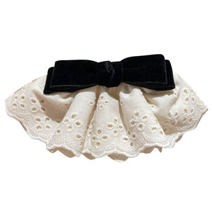 韩国高端红色蝴蝶结蕾丝发夹半扎发裙摆弹簧夹大号甜美发卡发饰女