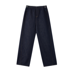 孕妇花边牛仔裤秋冬外穿阔腿裤加绒无托腹高级不勒肚子孕妇裤冬季