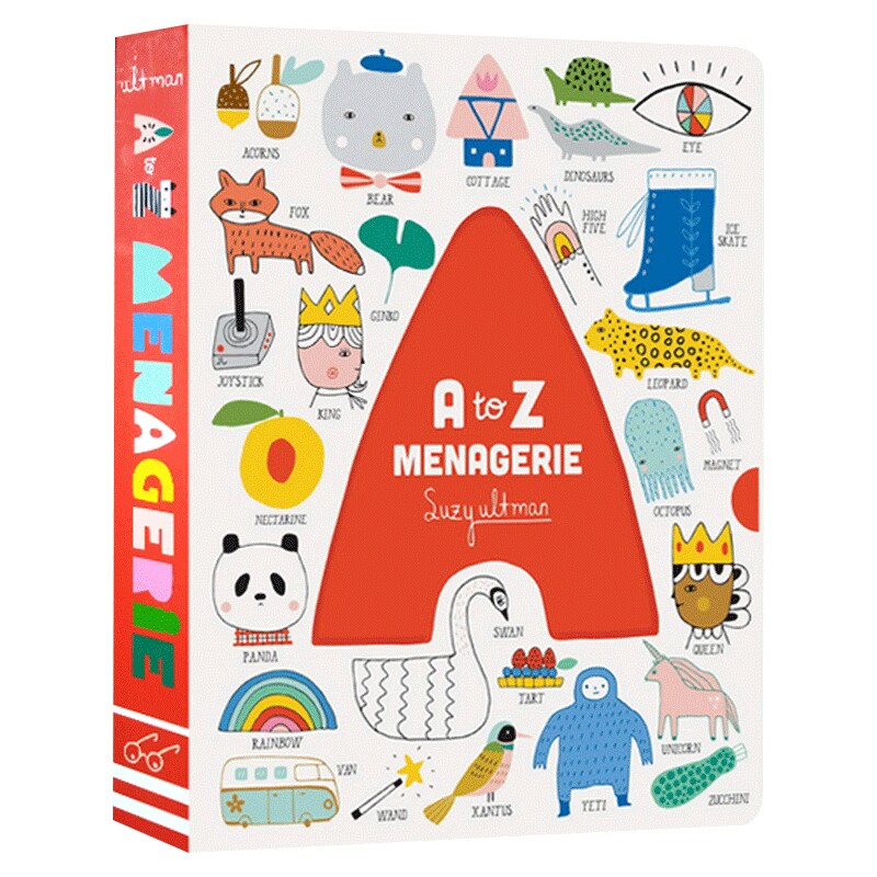 A to Z Menagerie 英文原版绘本 A to Z字母单字启蒙 从A到Z动物园 纸板拉拉操作书 英文版儿童英语启蒙认知图画书 进口原版书籍