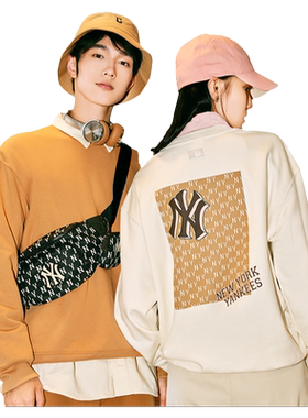 官方MLB男女情侣卫衣宽松圆领