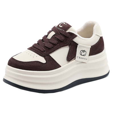 千百度熊猫板鞋增高小白鞋