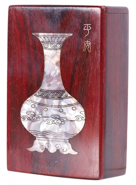 印度小叶紫檀木雕烟盒礼盒