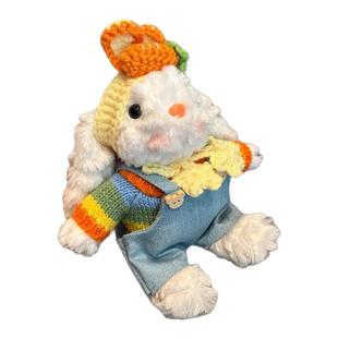 露丝同款可爱卡通毛绒垂耳小兔子手机背夹车挂绳斜挎包包挂件挂饰