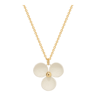 Loops shop三色堇花朵项链 小众简约三花瓣镶珠设计新款颈饰