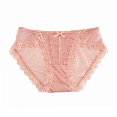 法式蕾丝冰丝中腰透气三角裤