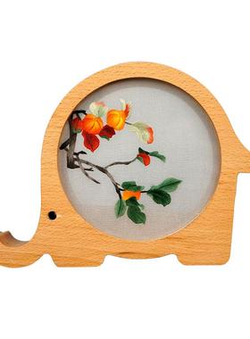 伊飞湘绣非遗文创象形生肖龙非苏绣手机支架桌面收纳湖南特色礼物