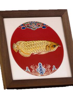 礼师傅《金龙鱼》非遗铜雕装饰画