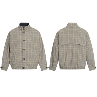 BurnBro复古老钱威尔士亲王千鸟格哈灵顿夹克cleanfit短宽外套春