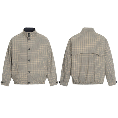 威尔士亲王千鸟格哈灵顿夹克