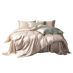 高档真丝四件套床上用品100%桑蚕丝床品床单被套春夏季高端轻奢