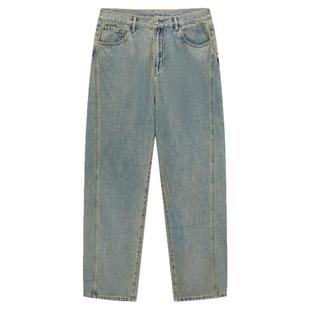 流石男装复古时尚水洗耐磨牛仔裤2026年秋季新款男生微弹直筒裤子