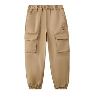 PawinPaw卡通小熊童装秋冬男童梭织裤休闲百搭加绒长裤