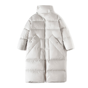 洛拉夫人2024新款95白鸭绒极寒过膝加厚冬季长款保暖羽绒服女外套