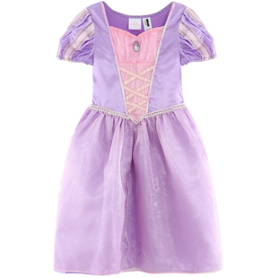 迪士尼儿童裙子魔法奇缘女童长发公主裙连衣纱裙灰姑娘演出服