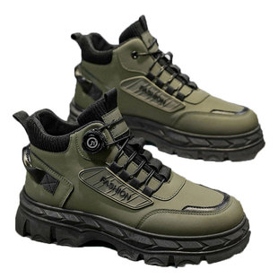 劳保男鞋春季2026新款防滑耐磨上班工作高帮鞋户外运动工装马丁靴