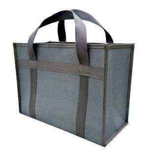 多功能黑色帆布加厚耐磨大容量带拉链手提工具包电工包维修木工包