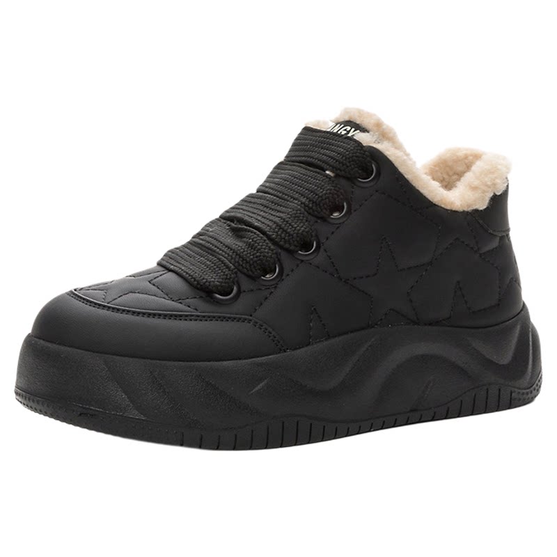 真皮大码女鞋41-43冬季加绒高帮