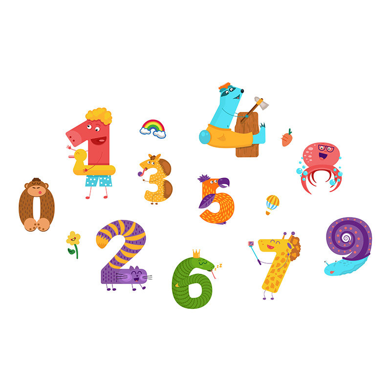 幼儿园数学角字母环创主题文化墙贴纸画思维教室托管班级机构布置
