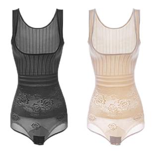 收腹连体塑身衣女塑形产后束腰提臀收肚子薄款无痕美体显瘦身内衣