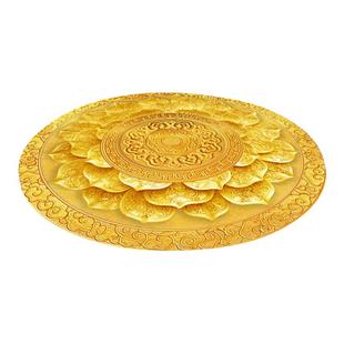 圆形地毯新中式卧室地垫客厅茶几垫试衣间茶室花朵书房金色莲花垫