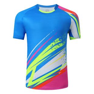 彩色运动服速干衣T恤定制logo户外团建跑步羽毛球服透气舒适运动