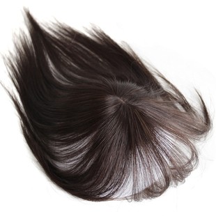 真发假发片女头顶遮白发轻薄款夏假发刘海头发稀少遮盖神器补发片