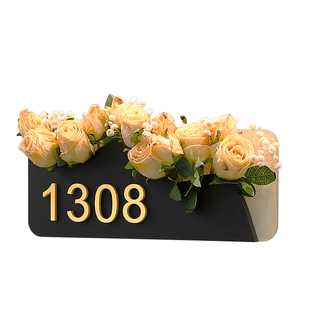 门牌号高级感定制号码牌家用定制酒店2026年新款发光感应灯入户门装饰新房玄关墙面卧室法式网红插花自粘墙贴