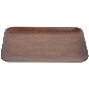日式实木长方形木盘黑胡桃木果盘点心盘木质干果盘碟子木制小茶盘