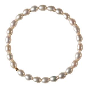 天然淡水珍珠小米珠弹力绳手链简约百搭不掉色小众仙气风女生礼物