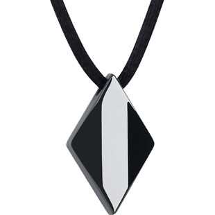 黑绳钨金吊坠男士挂饰男生项链男潮简约百搭锁骨链脖子饰品黑挂坠