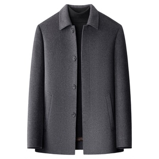 狄斯仑羊绒大衣男士2025秋冬季新款中年商务休闲鹅绒内胆呢子外套