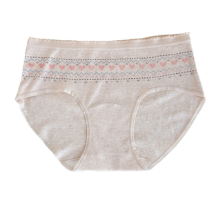 「雪季费尔岛」复古文艺雪花少女中腰内裤纯棉加长裆全裤10A抑菌