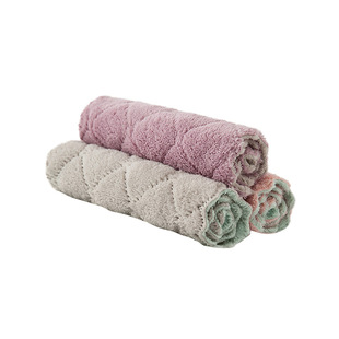 家用吸水洗碗布厨房清洁布毛巾10条装加厚不沾油不掉毛抹布擦手巾